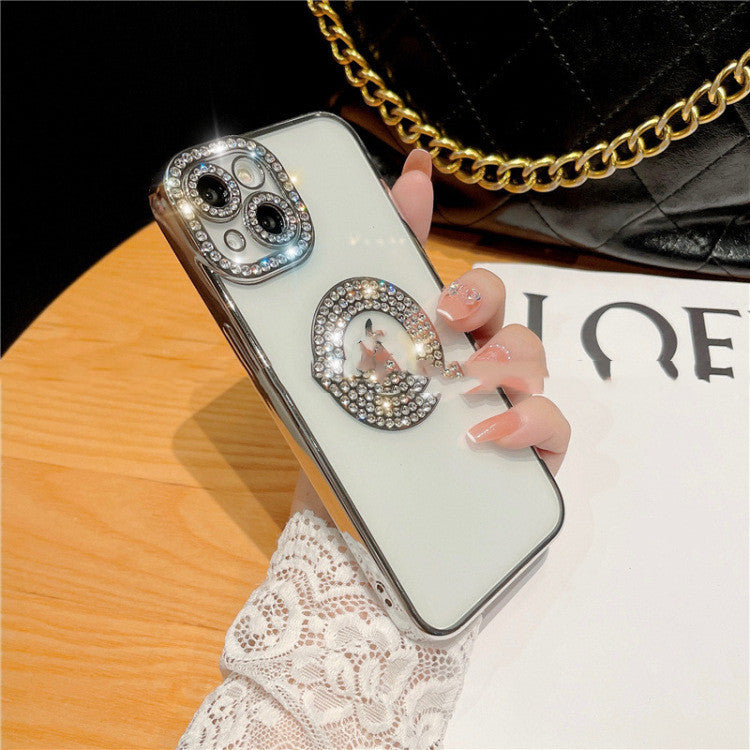 RAMODO Diamond Ring Electroplating Soft iPhone Case