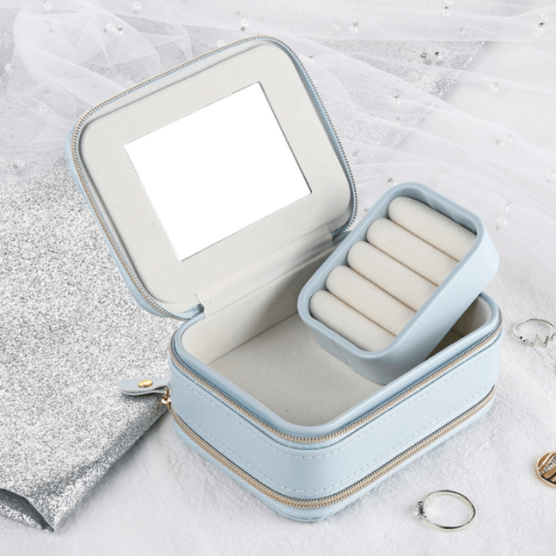 ADORNA Dual-Layer Travel Jewelry Organizer with Mirror | RAMODO JEWELRY