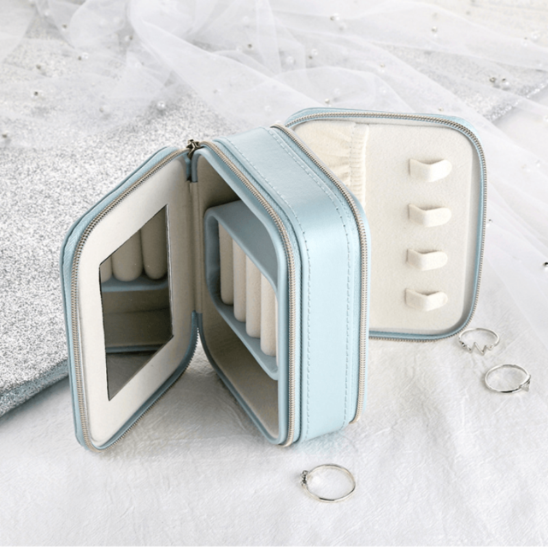 ADORNA Dual-Layer Travel Jewelry Organizer with Mirror | RAMODO JEWELRY