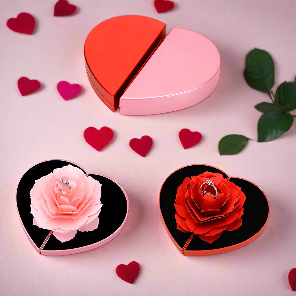 ALWAYS MINE Heart Rose Ring Box | RAMODO JEWELRY