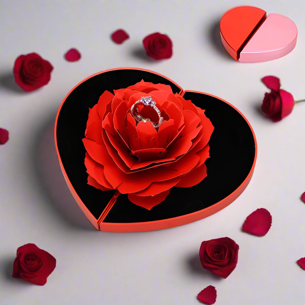 ALWAYS MINE Heart Rose Ring Box | RAMODO JEWELRY