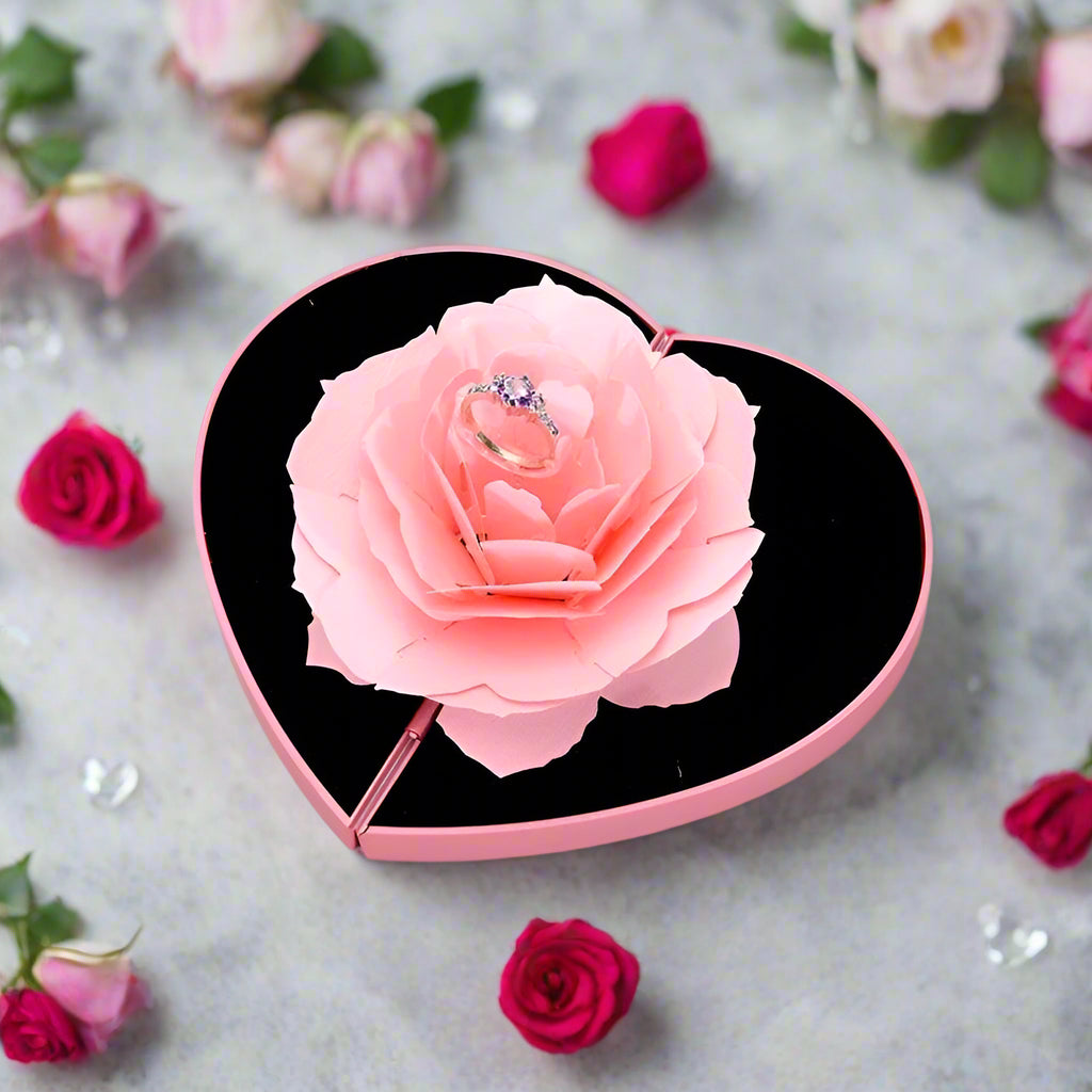 ALWAYS MINE Heart Rose Ring Box | RAMODO JEWELRY