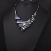 AZURE AFFINITY: Modern Geometric Blue Statement Necklace | RAMODO JEWELRY