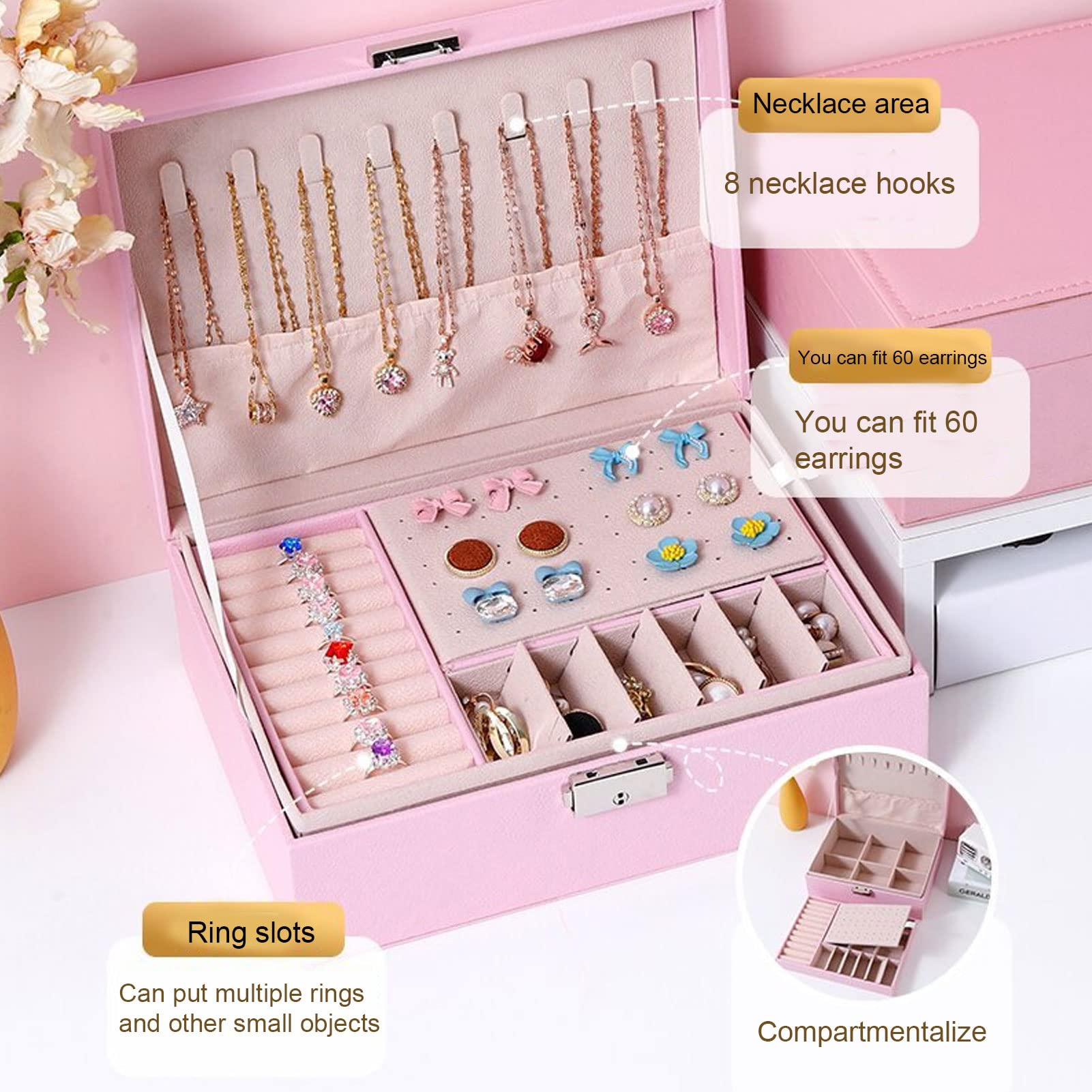 BLING BURROW Luxury Jewelry Box with Lock & Key | RAMODO JEWELRY