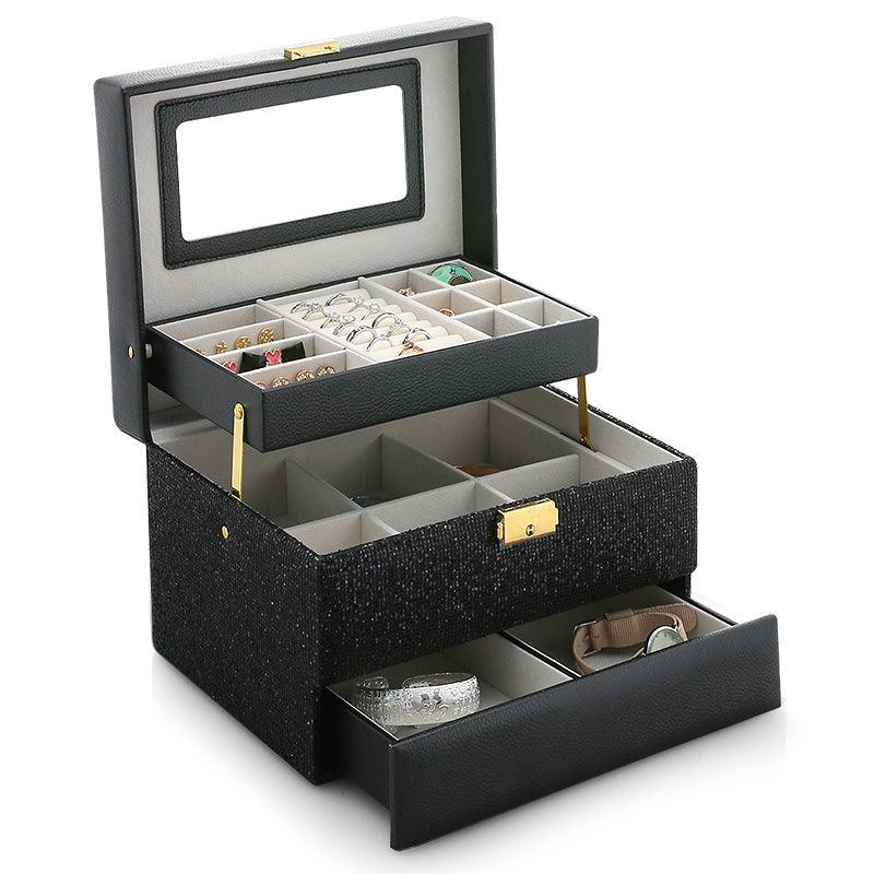 CROWN CASKET Luxury Multi-Tier Jewelry Box Organizer - RAMODO JEWELRY