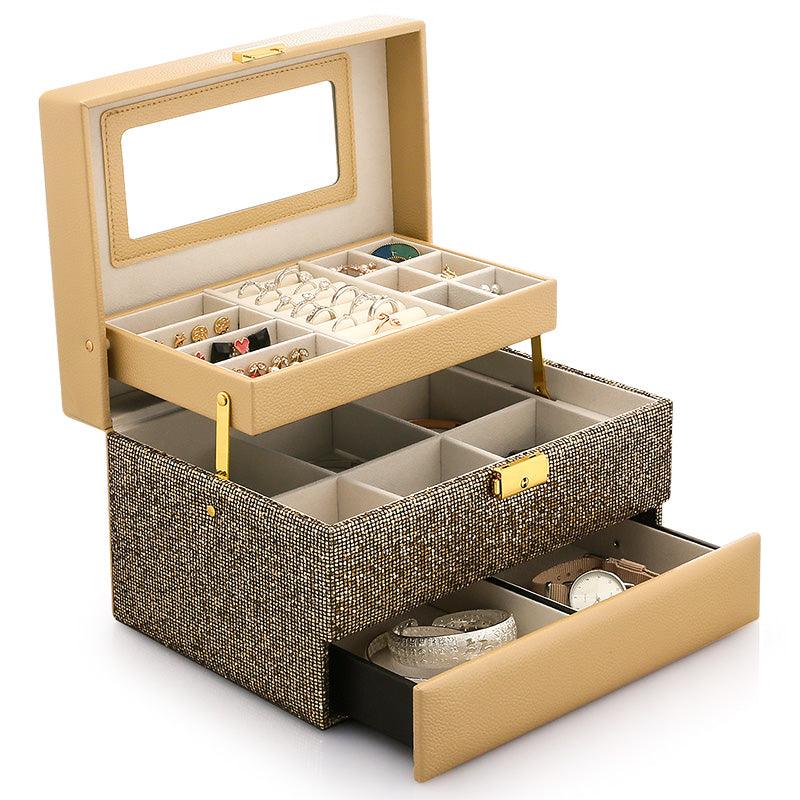 CROWN CASKET Luxury Multi-Tier Jewelry Box Organizer - RAMODO JEWELRY