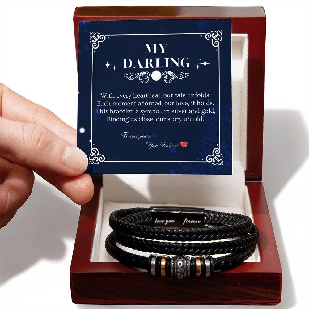 ETERNAL BOND: Men's Engraved Braided Leather Bracelet | RAMODO JEWELRY