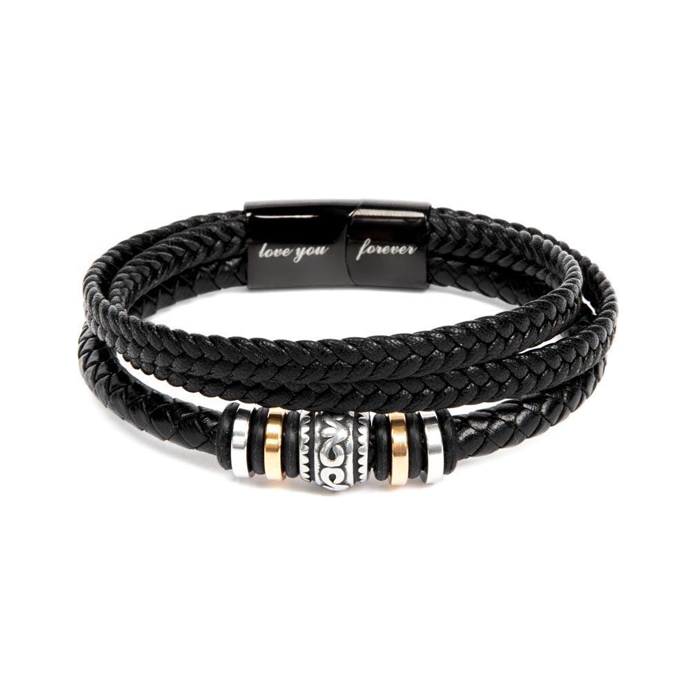 ETERNAL BOND: Men's Engraved Braided Leather Bracelet | RAMODO JEWELRY