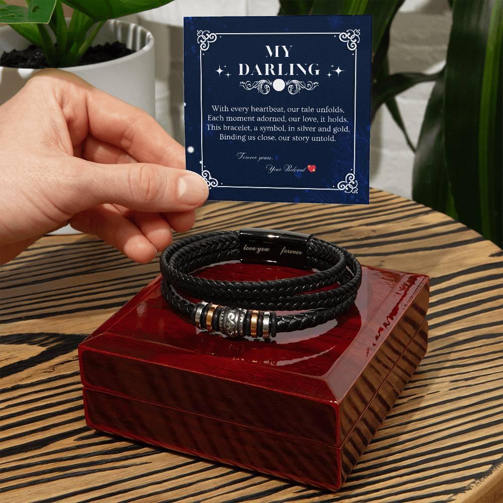 ETERNAL BOND: Men's Engraved Braided Leather Bracelet | RAMODO JEWELRY