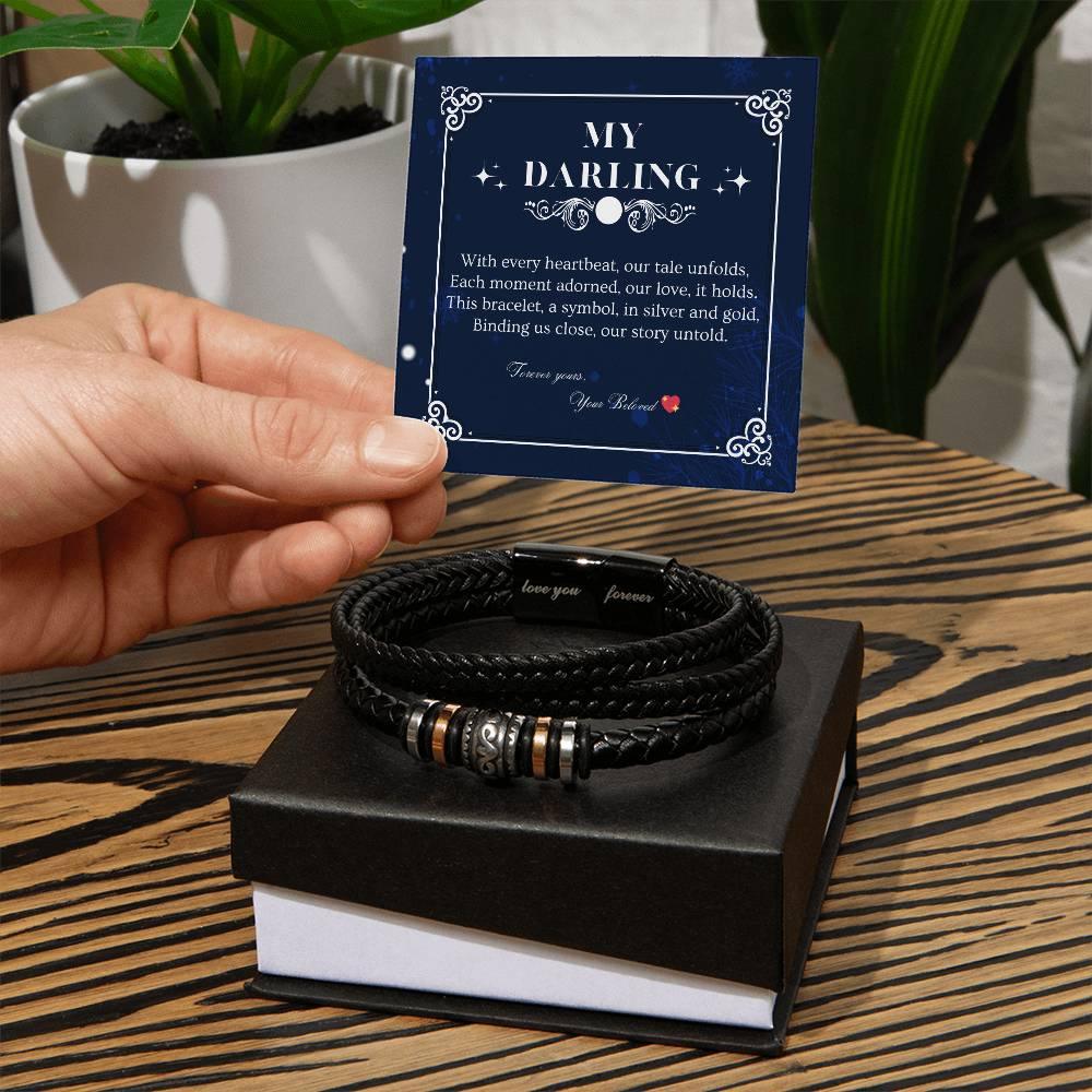 ETERNAL BOND: Men's Engraved Braided Leather Bracelet | RAMODO JEWELRY