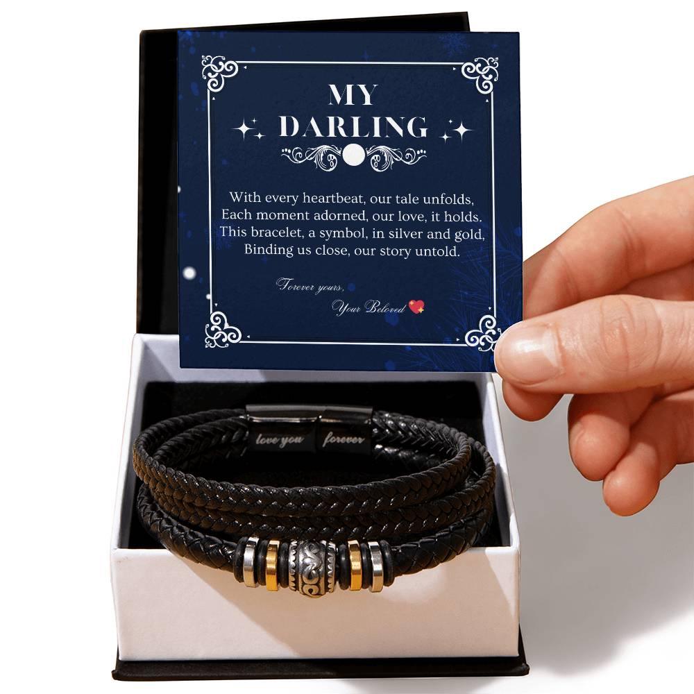 ETERNAL BOND: Men's Engraved Braided Leather Bracelet | RAMODO JEWELRY