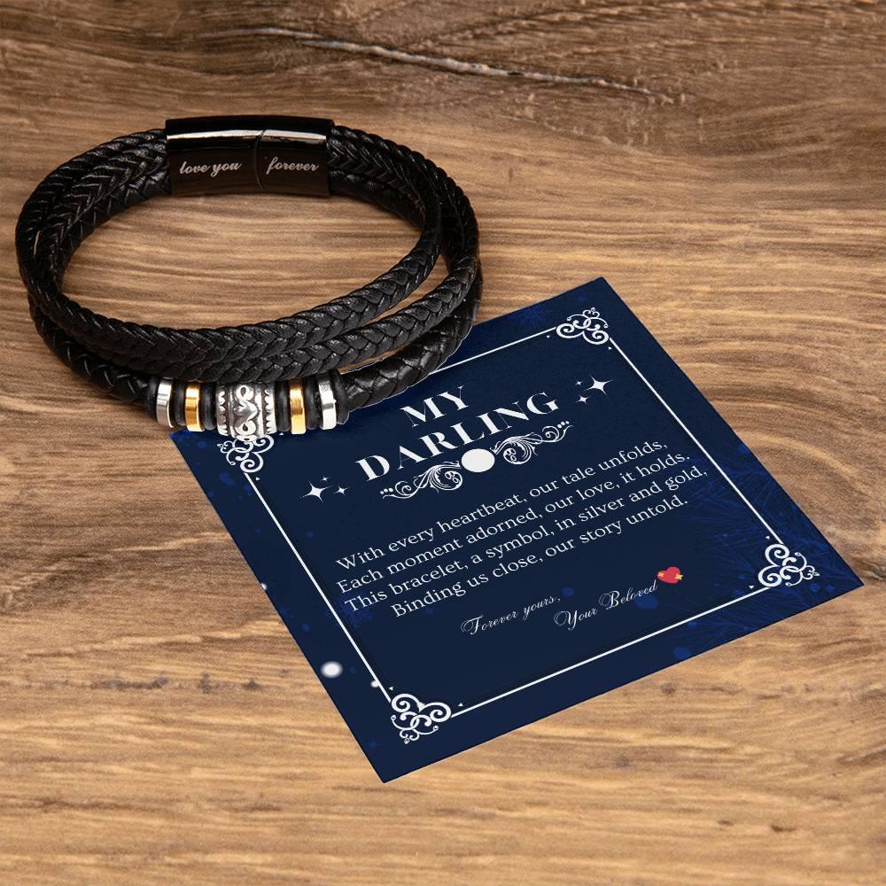 ETERNAL BOND: Men's Engraved Braided Leather Bracelet | RAMODO JEWELRY