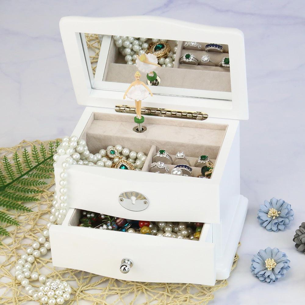 GEMSONATA Ballerina Musical Jewelry Box - White | RAMODO JEWELRY
