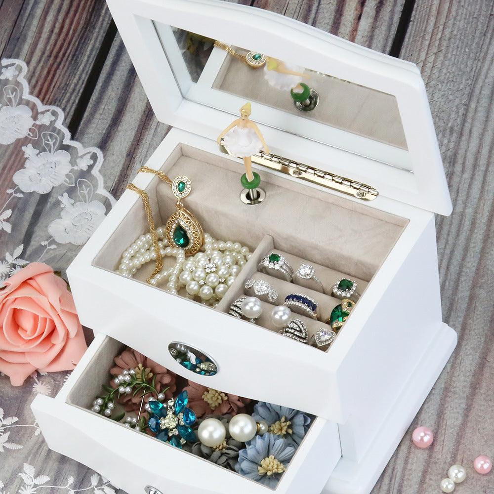 GEMSONATA Ballerina Musical Jewelry Box - White | RAMODO JEWELRY