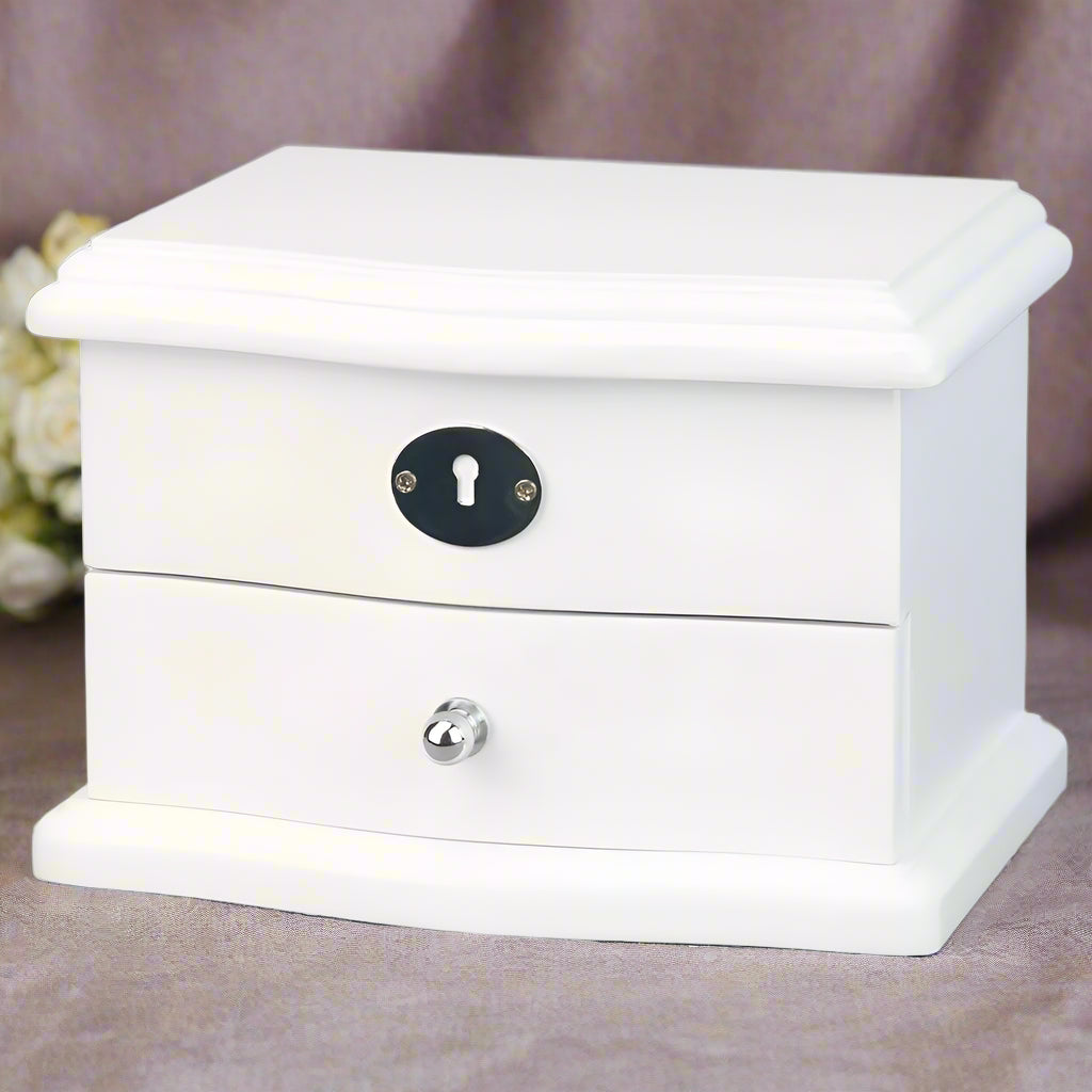 GEMSONATA Ballerina Musical Jewelry Box - White | RAMODO JEWELRY