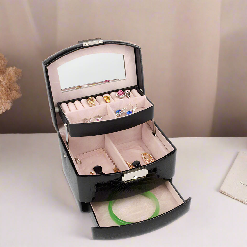 JEWEL SYMPHONY - 3-Layer Automatic Jewelry Storage Box - RAMODO JEWELRY