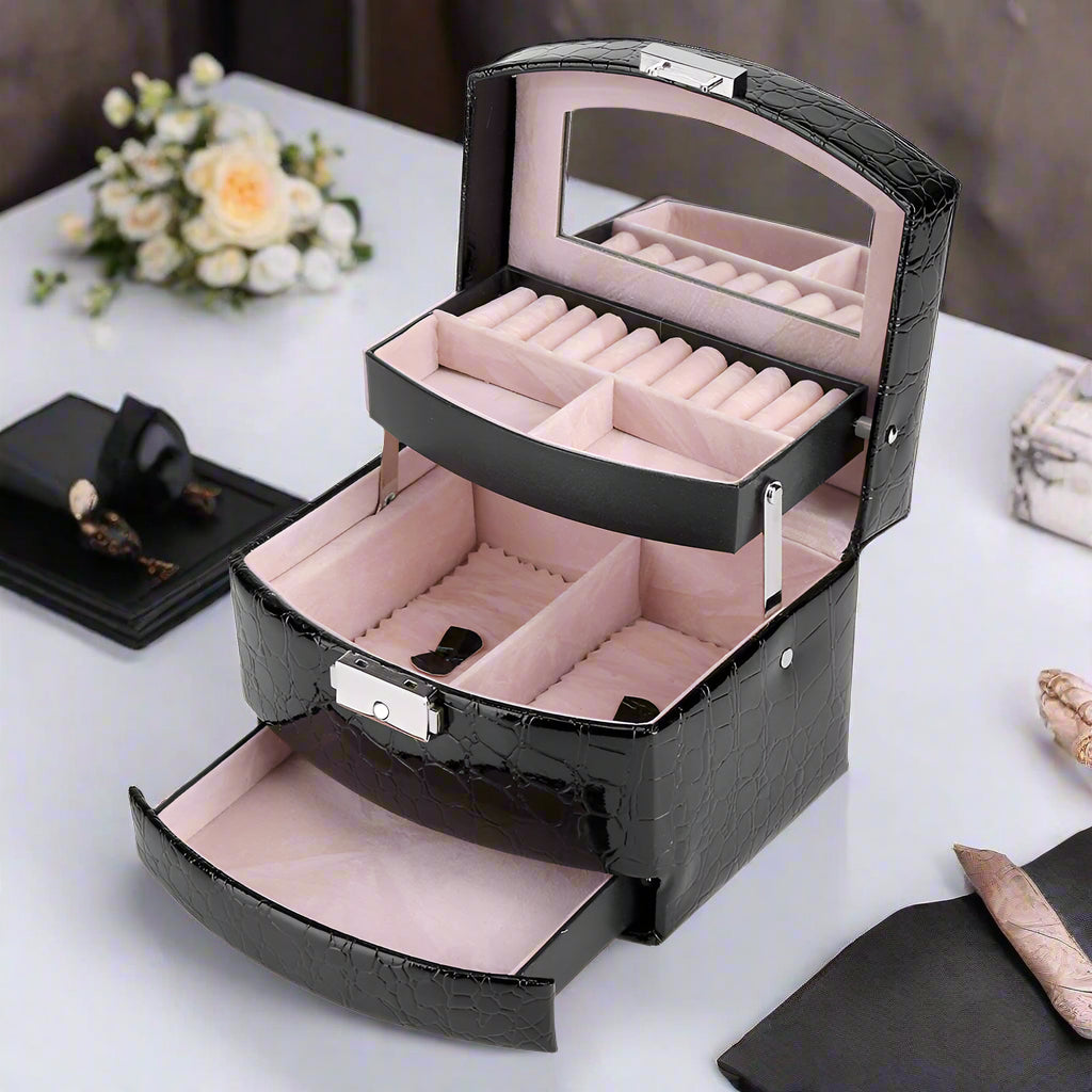 JEWEL SYMPHONY - 3-Layer Automatic Jewelry Storage Box - RAMODO JEWELRY