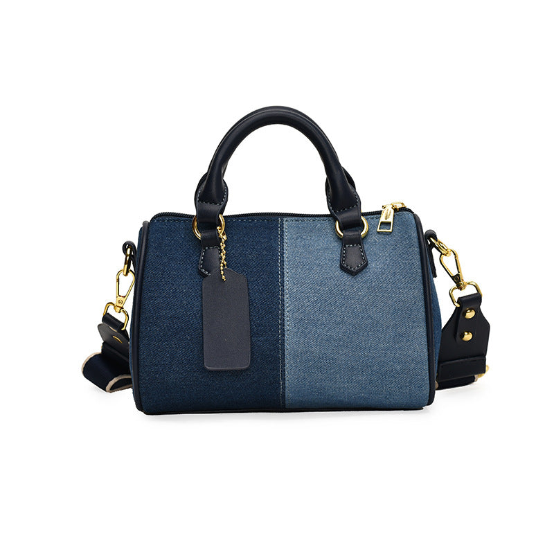 The Denim Duo - Two-Tone Crossbody Bag with Contrast Stitching