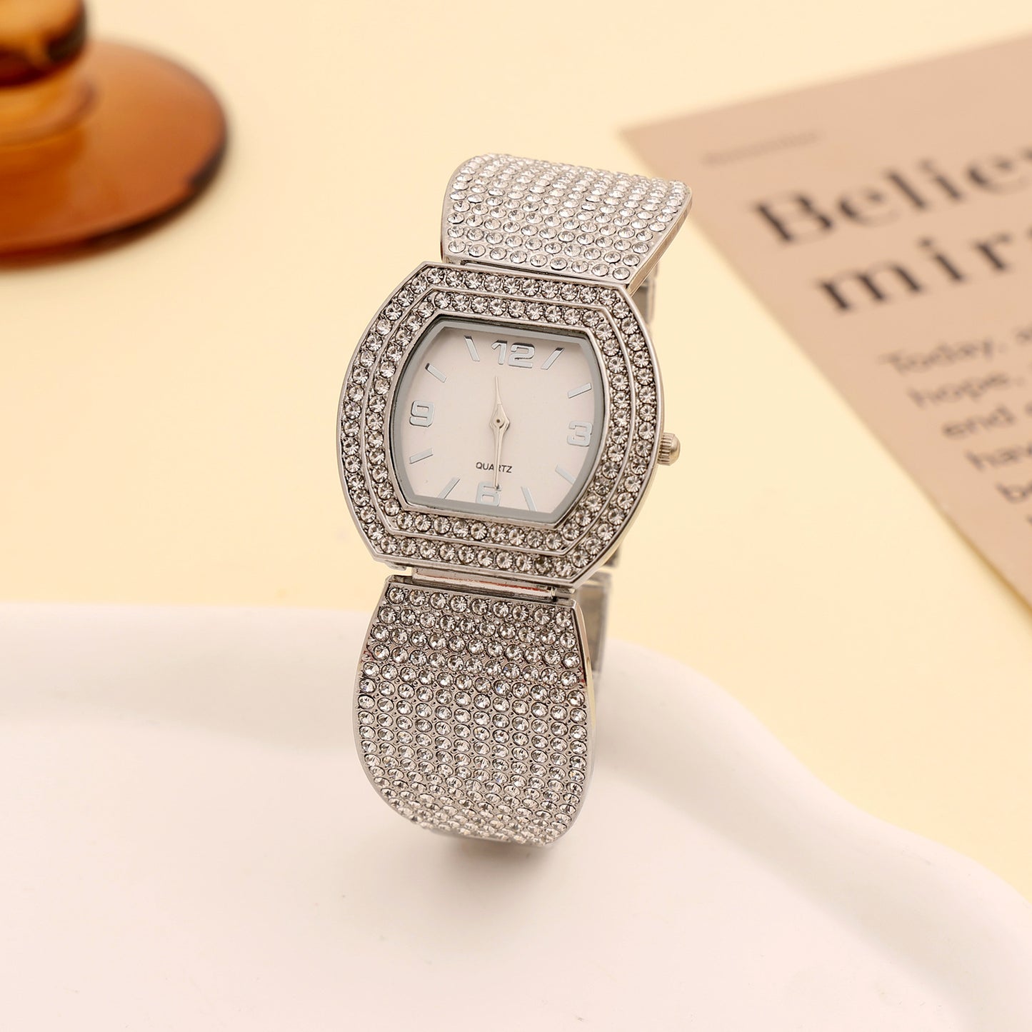 Fashion Steel Belt Quartz Watch Full Diamond Ladies - RAMODO JEWELRY