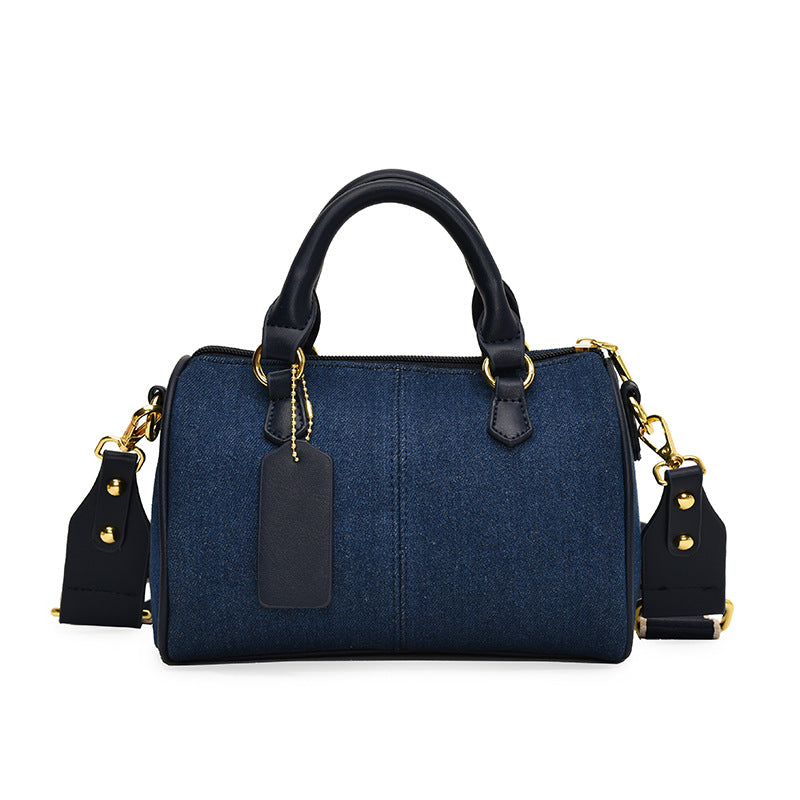 The Denim Duo - Two-Tone Crossbody Bag with Contrast Stitching