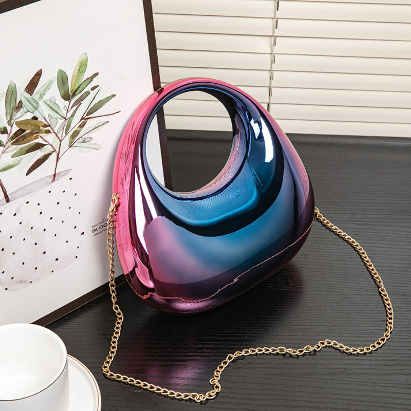 The Glamour Orb - Acrylic Statement Clutch with Chain Strap