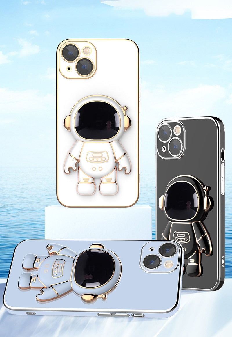 RAMODO 3D Astronaut Anti-Drop Electroplating Phone Case