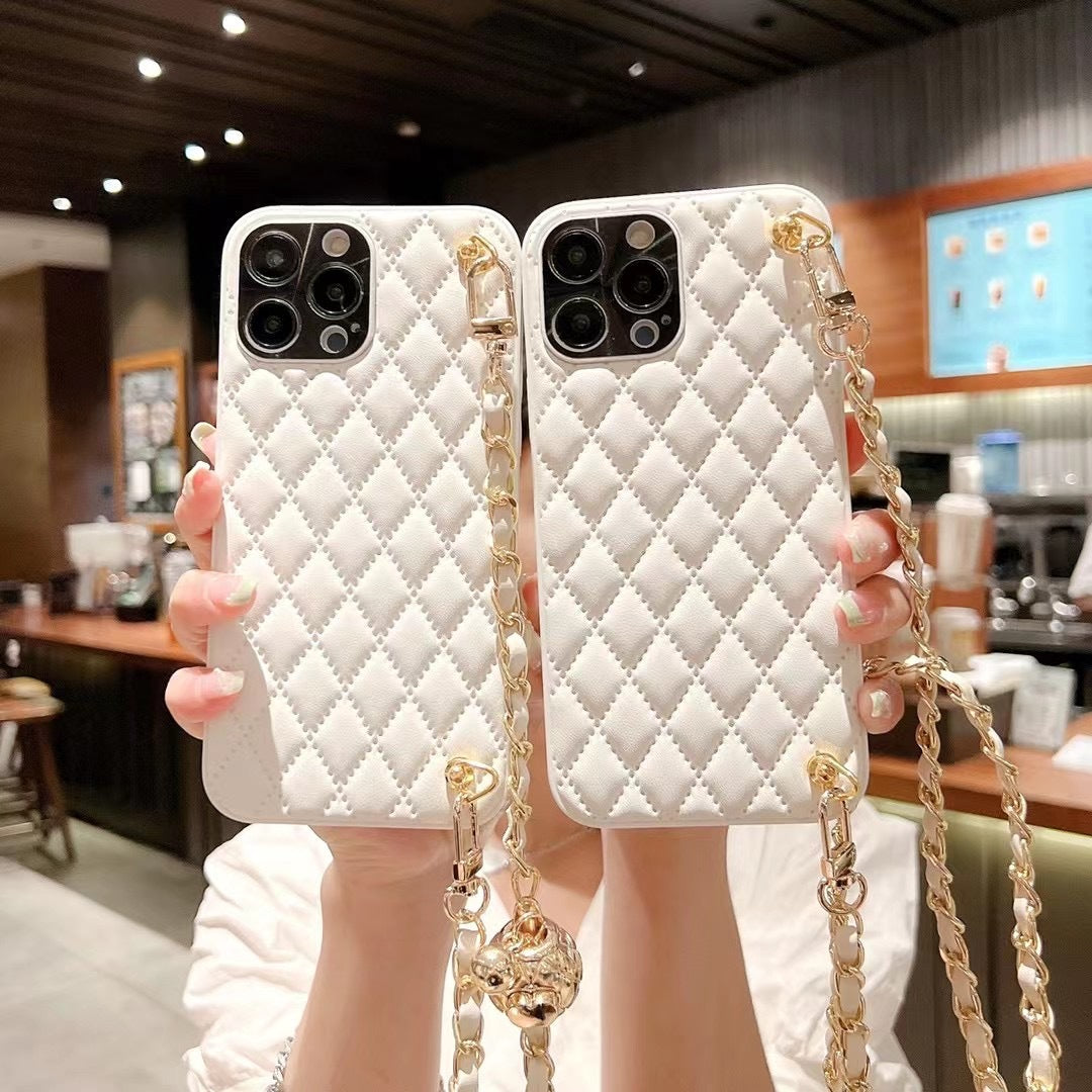 RAMODO Diamond Plaid Crossbody iPhone Case