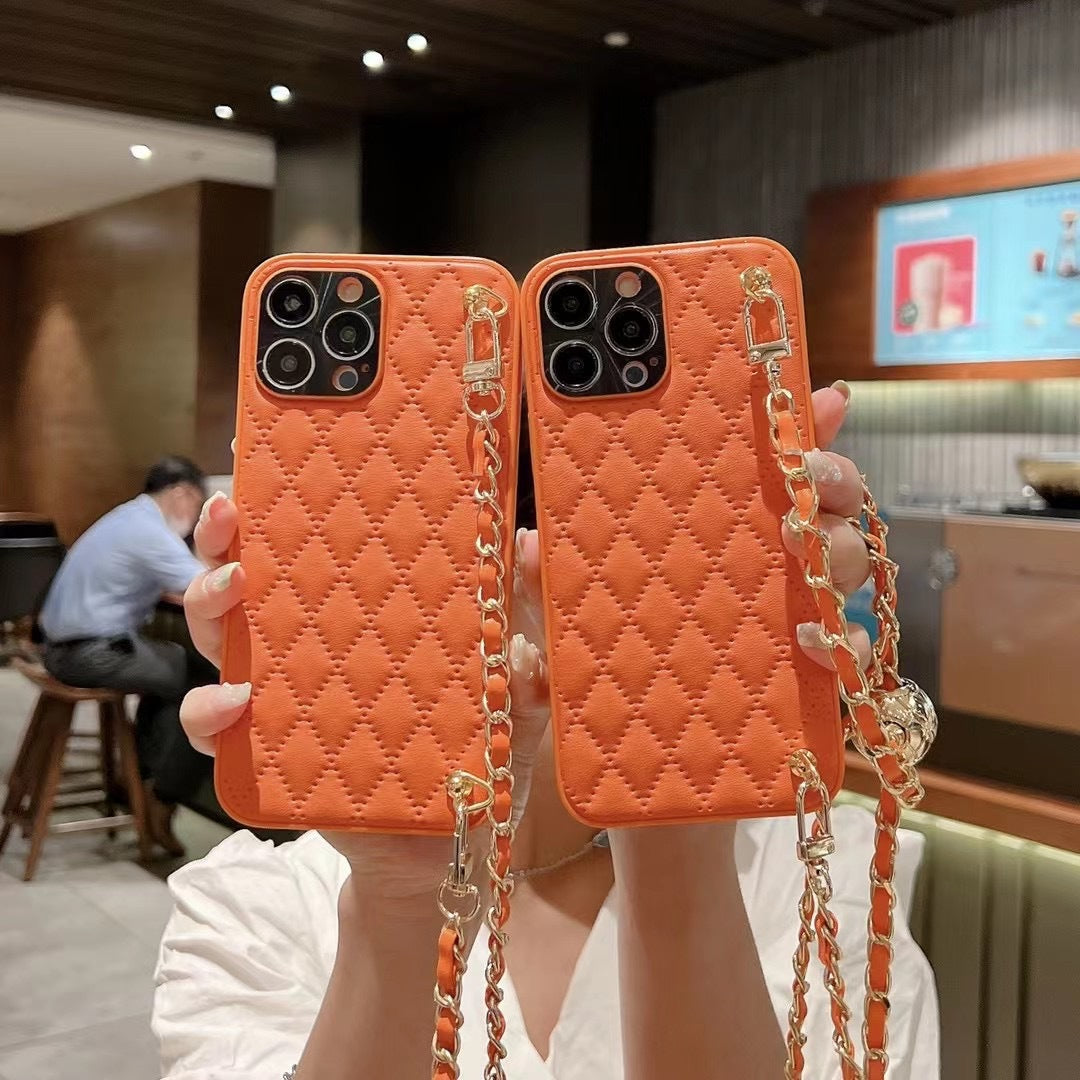 RAMODO Diamond Plaid Crossbody iPhone Case