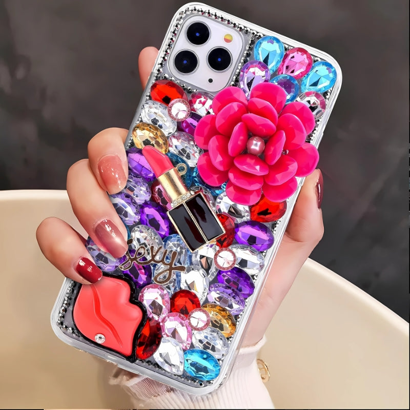 RAMODO Enchanted Blossom 3D Rhinestone iPhone Case