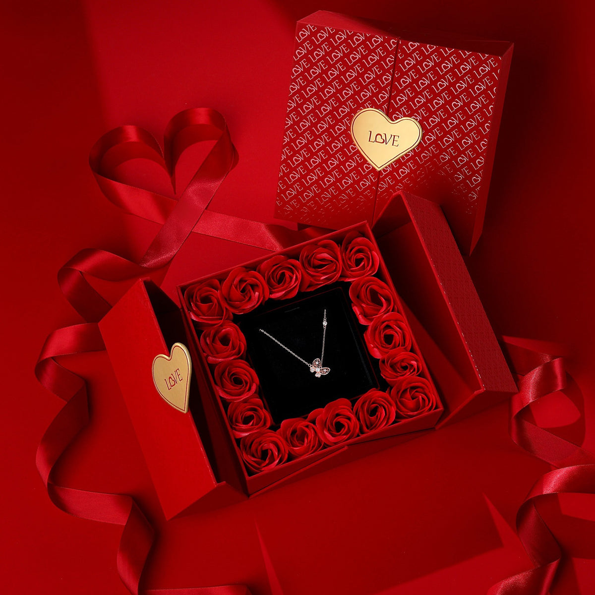 ROUGE ROMANCE Eternal Rose Gift Box & Jewelry Case | RAMODO JEWELRY