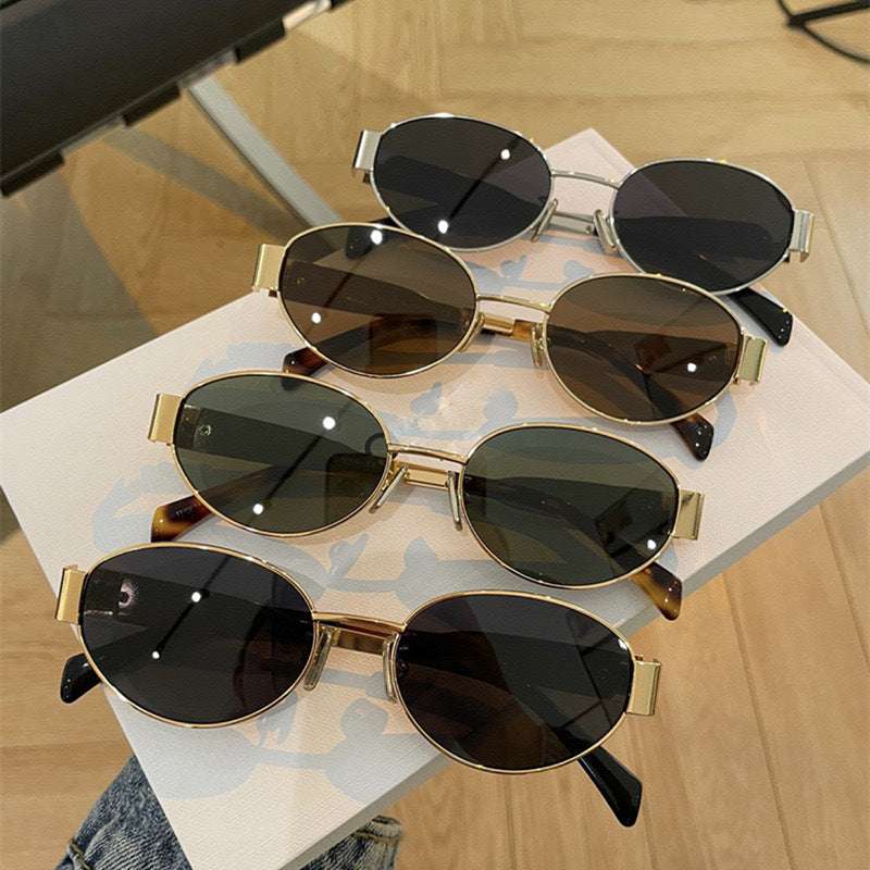 Retro Metal Oval Sunglasses 