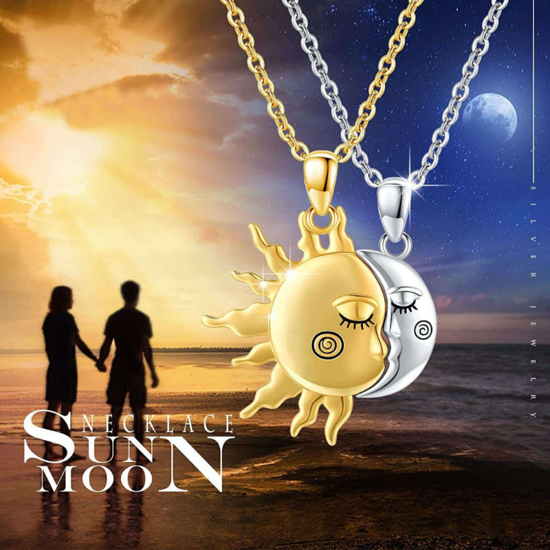 SOLAR LUNAR | Sun & Moon Couple Matching Necklace Set | RAMODO JEWELRY