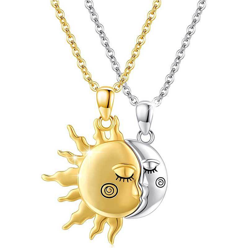 SOLAR LUNAR | Sun & Moon Couple Matching Necklace Set | RAMODO JEWELRY