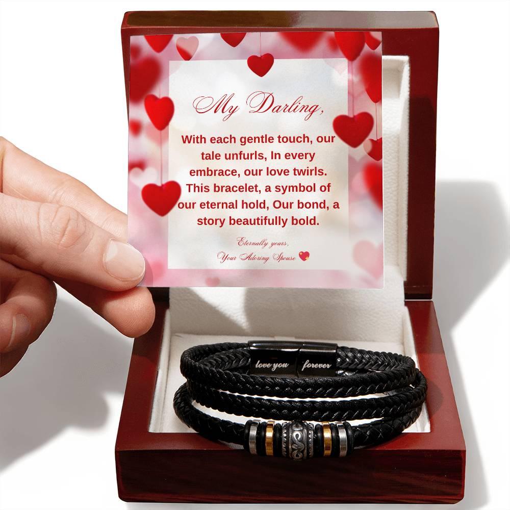 SOUL CONNECTION: Men's Engraved Braided Leather Bracelet | RAMODO JEWELRY