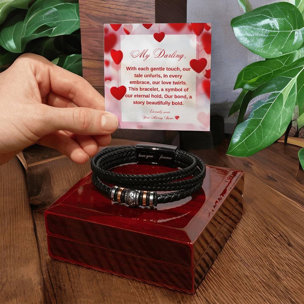 SOUL CONNECTION: Men's Engraved Braided Leather Bracelet | RAMODO JEWELRY