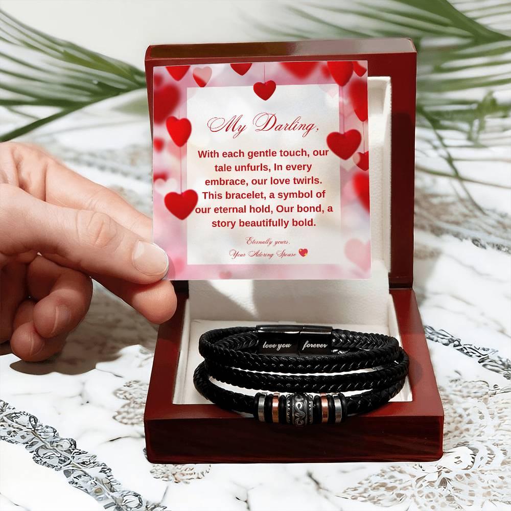 SOUL CONNECTION: Men's Engraved Braided Leather Bracelet | RAMODO JEWELRY