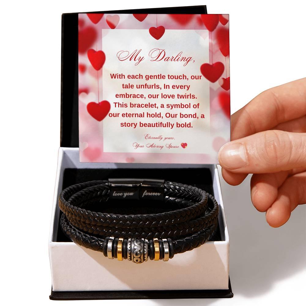 SOUL CONNECTION: Men's Engraved Braided Leather Bracelet | RAMODO JEWELRY