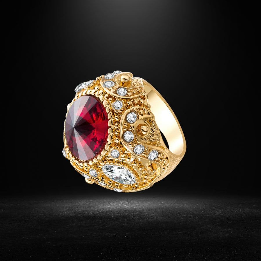 SOVEREIGN STONE Retro Crown Ring Satellite Stone