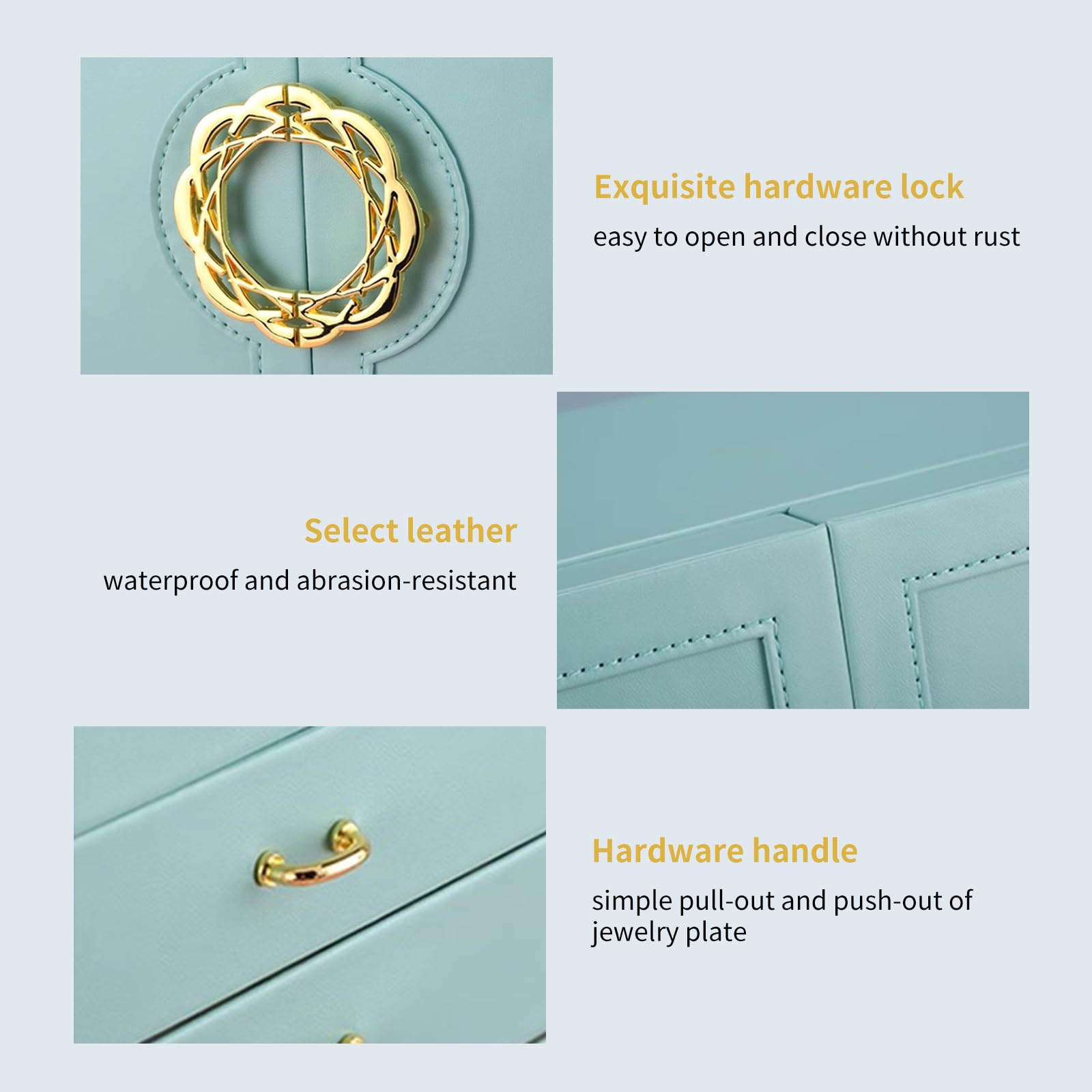 TREASURE VAULT 5-Layer Leather Jewelry Cabinet with Side Doors - RAMODO JEWELRY