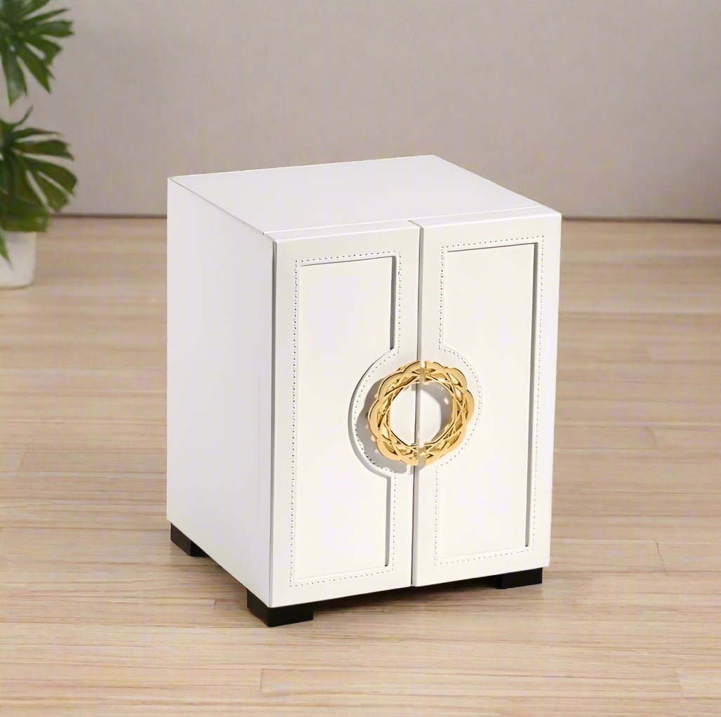 TREASURE VAULT 5-Layer Leather Jewelry Cabinet with Side Doors - RAMODO JEWELRY