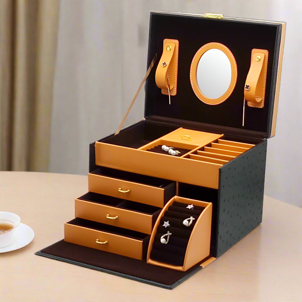 TREASURE VAULT ELITE 4-Tier Luxury Jewelry Box - RAMODO JEWELRY