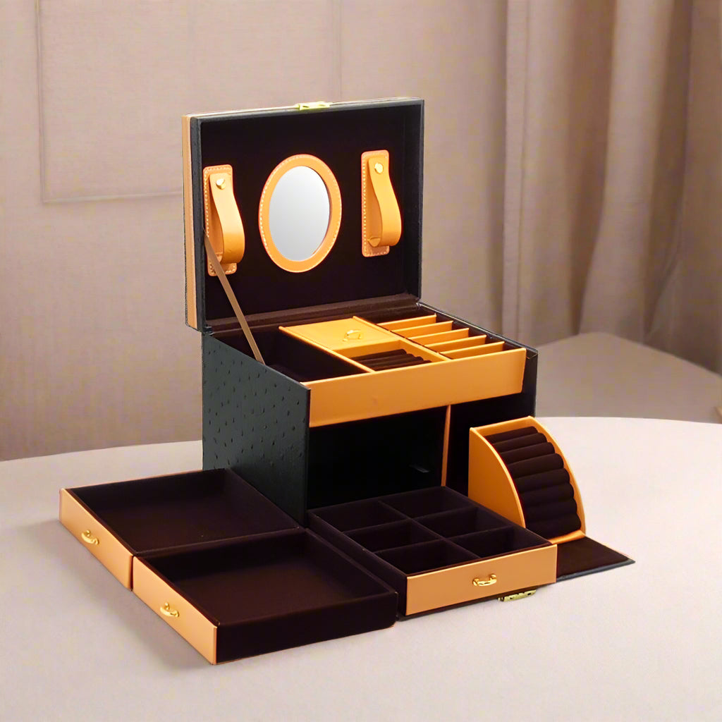 TREASURE VAULT ELITE 4-Tier Luxury Jewelry Box - RAMODO JEWELRY