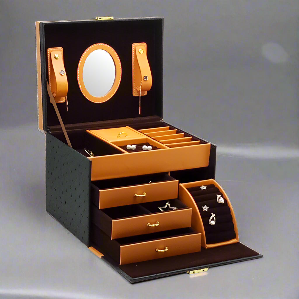 TREASURE VAULT ELITE 4-Tier Luxury Jewelry Box - RAMODO JEWELRY