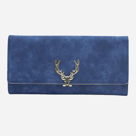 The Festive Fawn: RFID-Blocking PU Leather Wallet with Christmas Deer Design