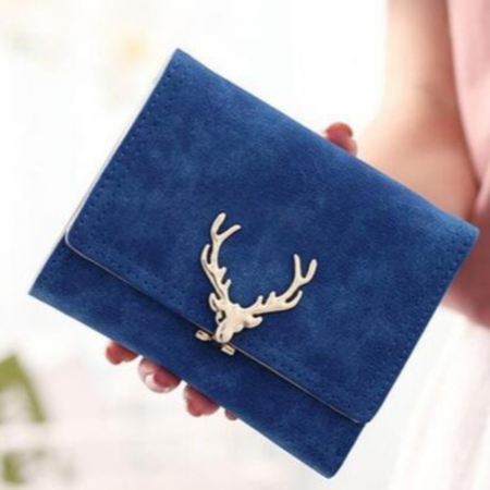 The Festive Fawn: RFID-Blocking PU Leather Wallet with Christmas Deer Design