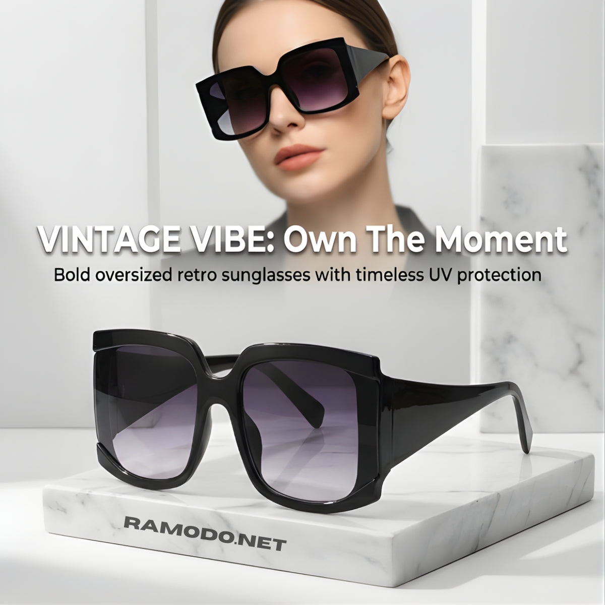 VINTAGE VIBE: Bold Square Oversized Retro Sunglasses 