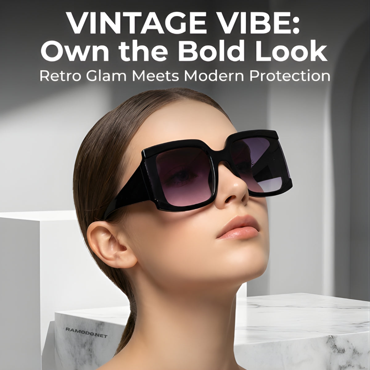 VINTAGE VIBE: Bold Square Oversized Retro Sunglasses 