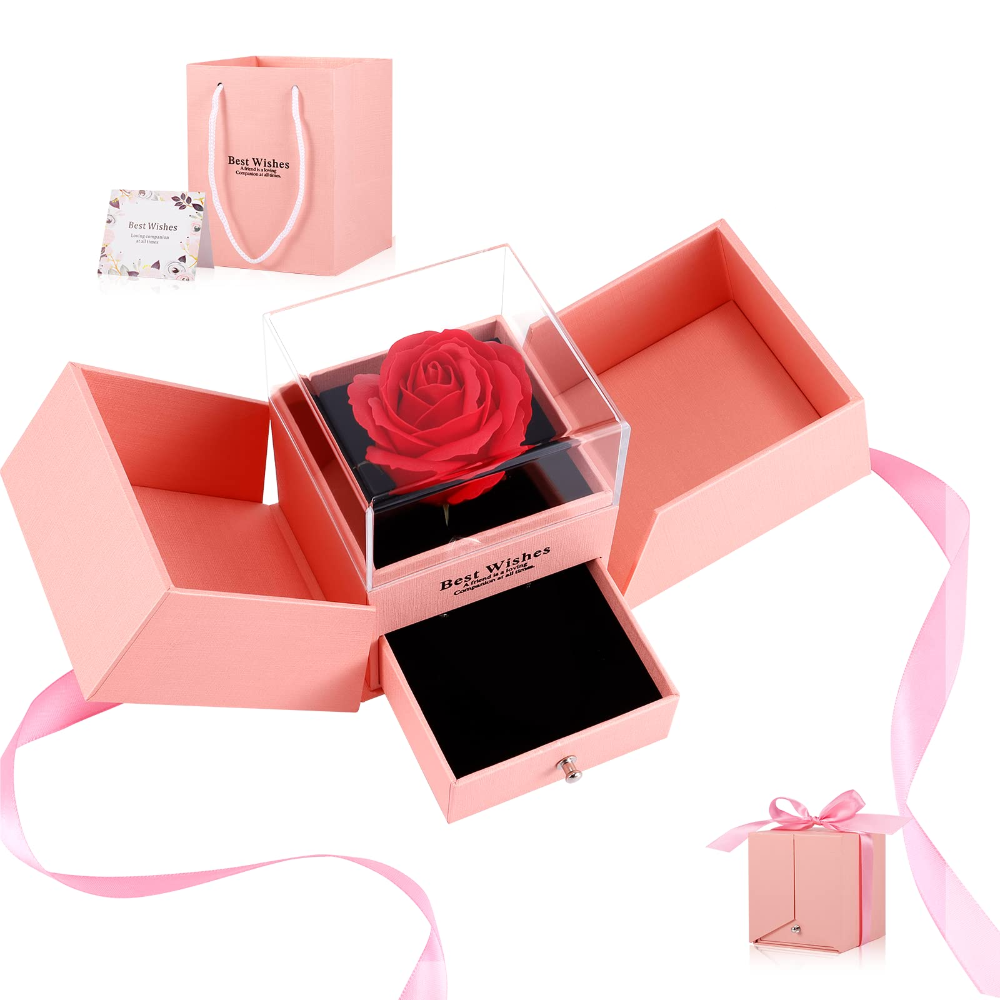 ZINNIA Eternal Rose & Jewelry Gift Box | RAMODO JEWELRY