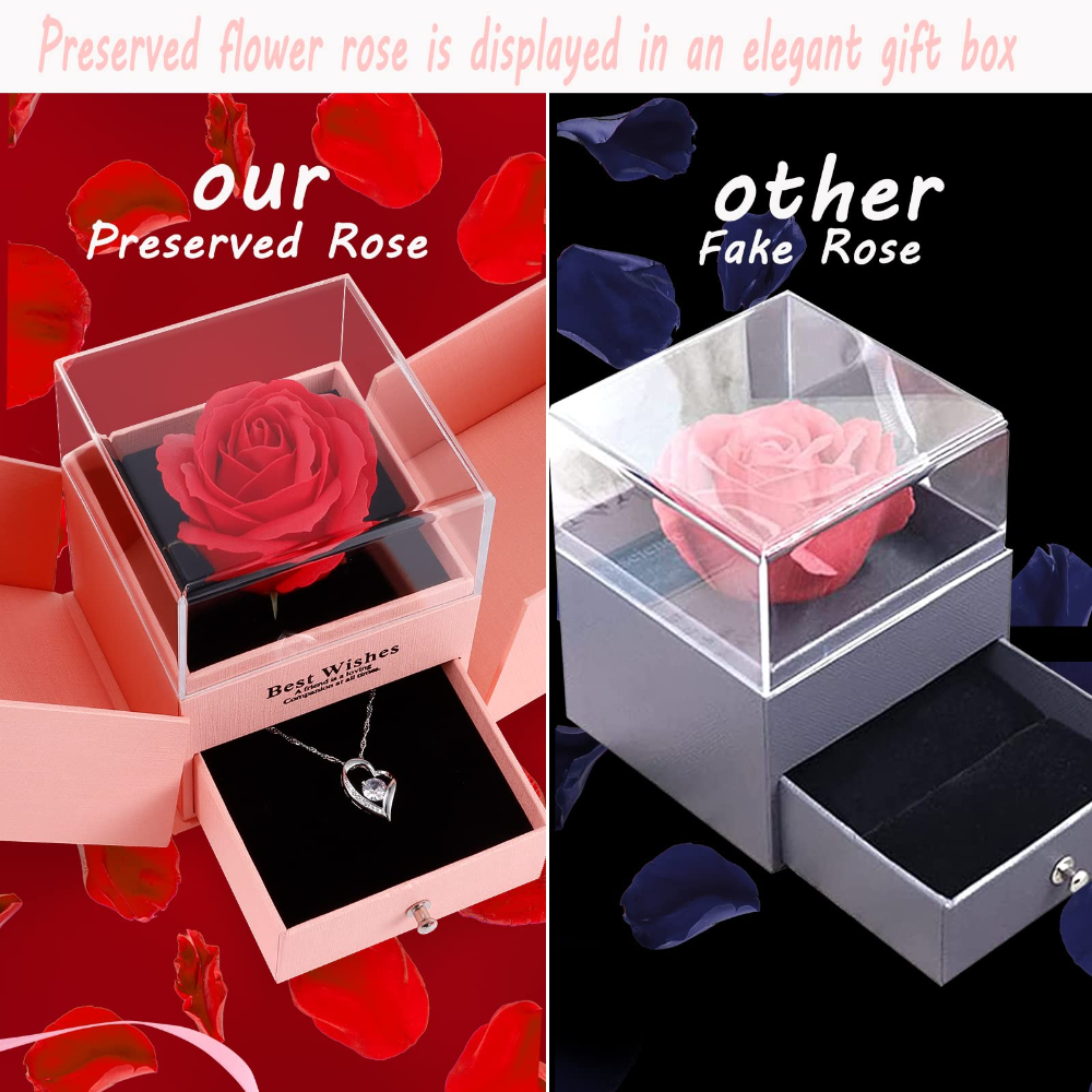 ZINNIA Eternal Rose & Jewelry Gift Box | RAMODO JEWELRY