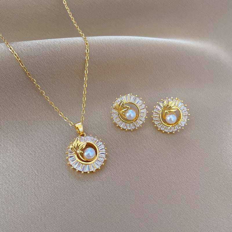 RAMODO LUMINA BLOSSOM Necklace and Earrings Set